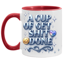 Load image into Gallery viewer, a cup of get shit done two tone mug (Red)
