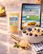 Load image into Gallery viewer, Organic sea moss gel 16oz with Beginner’s Guide and sea moss oatmeal bowl